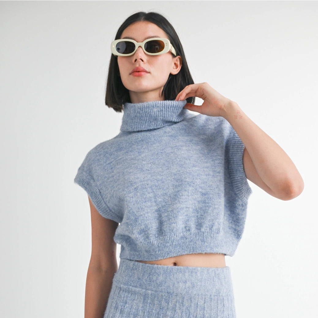 Jasmine Turtleneck Cap Sleeve Top – Bella Mia