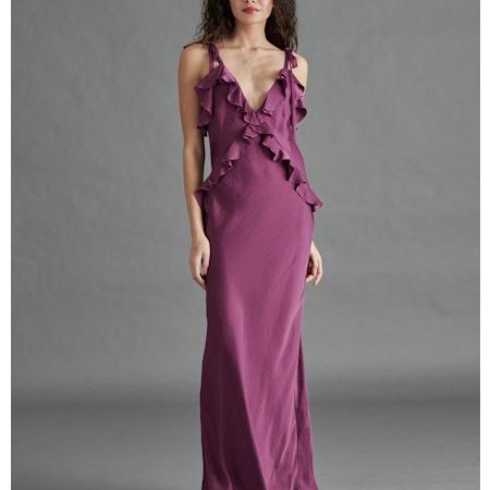 fitted lace wedding dress Steve Madden Apparel Ginger Dress, Aubergine, 2 at Amazon Women's Clothing  store main image 0