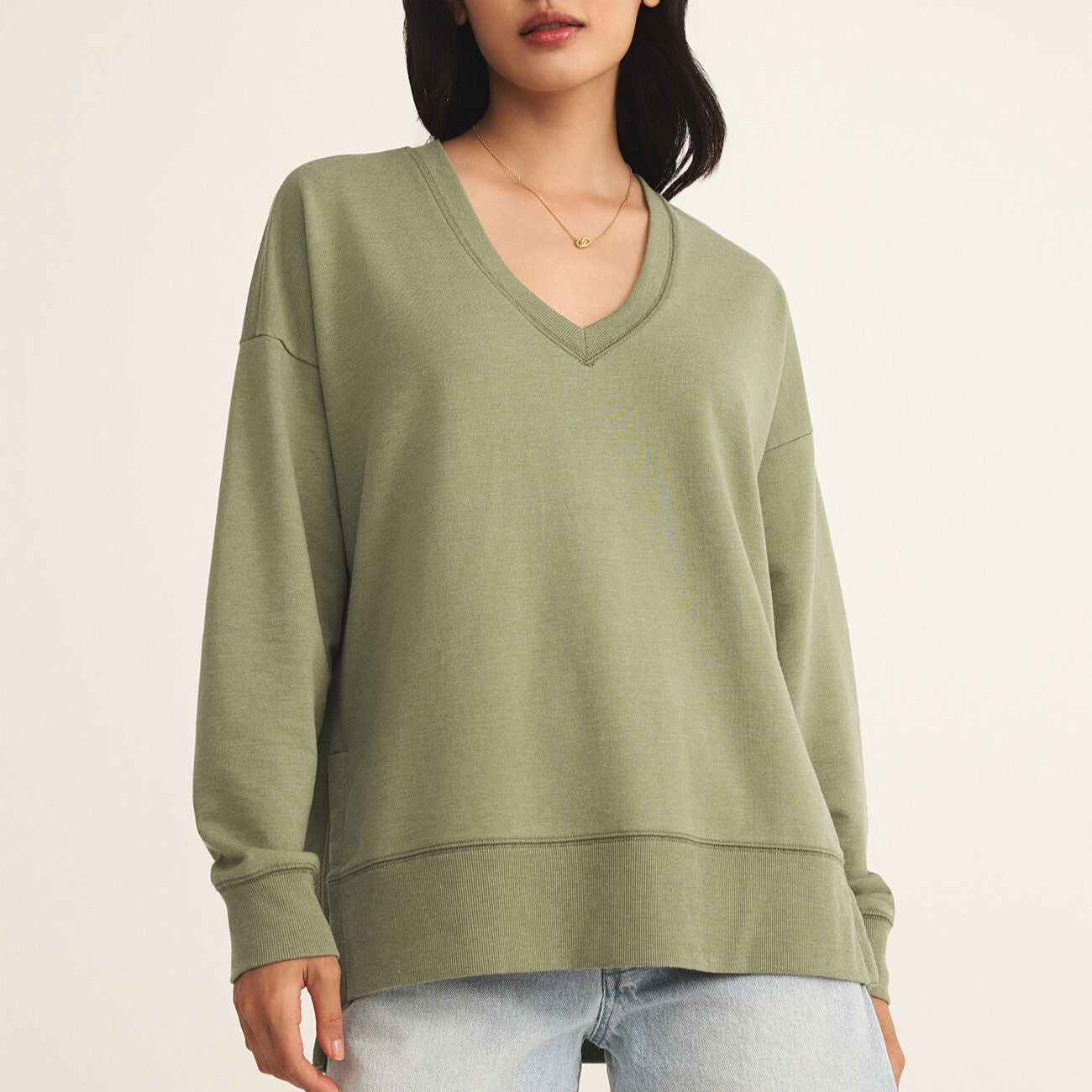 Bella Cashmere Short Sleeve Tee Avocado main image 1
