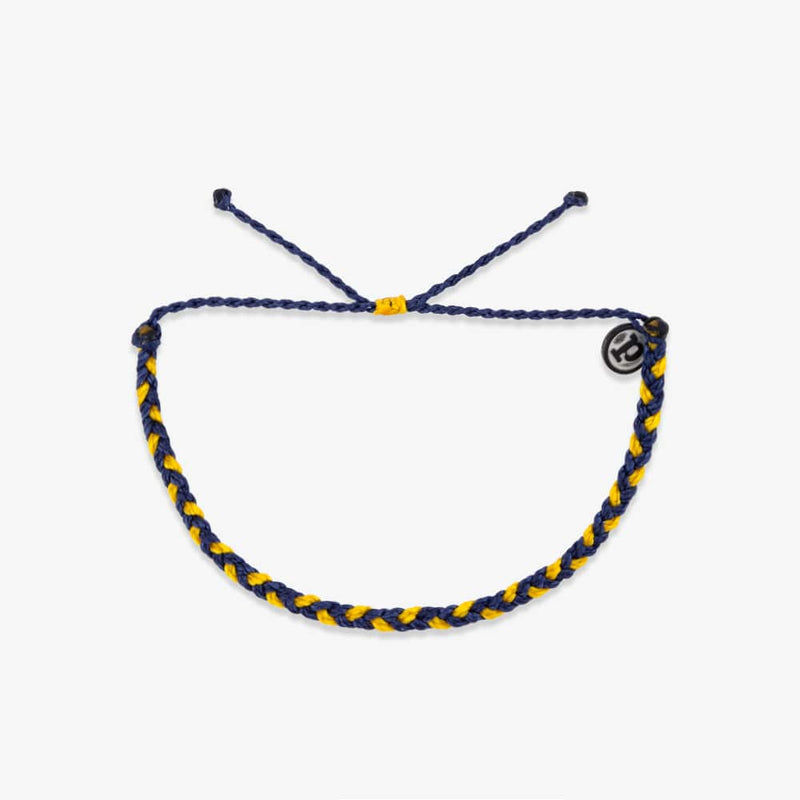 Mini Braided Bracelet (Navy & Yellow)