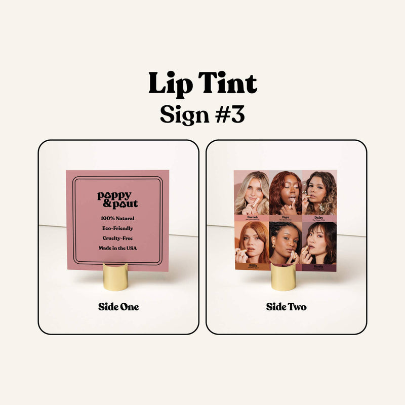 Poppy & Pout - Retailer Sign Pack, Lip Tint