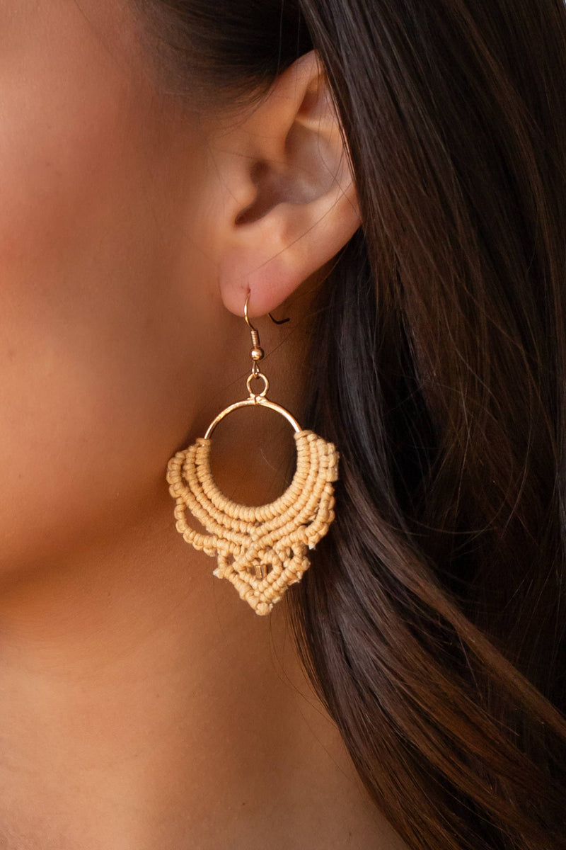 Panache Apparel Co. - Camel Statement Crochet Earrings