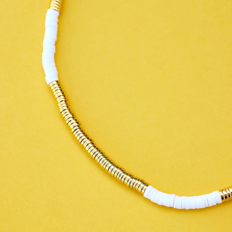 Close up of the flat beads.