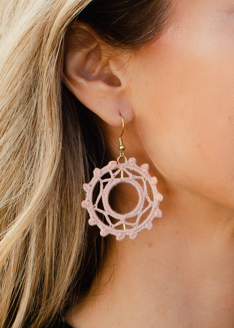 Panache Apparel Co. - Blush Crochet Hoops