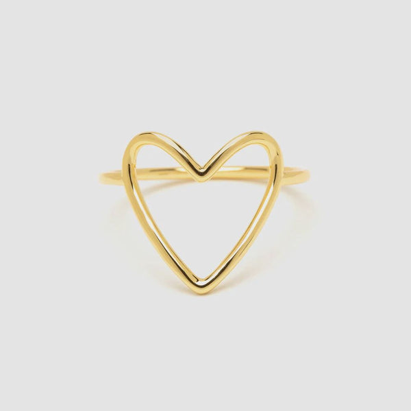 Big Heart Band Gold Ring