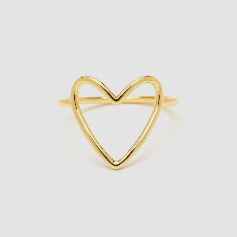 Big Heart Band Gold Ring