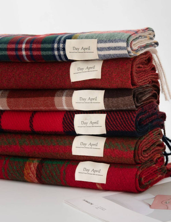 Sweetkama - Ladies Merry Christmas Plaid Daily Scarf SKAS4198: A / OS