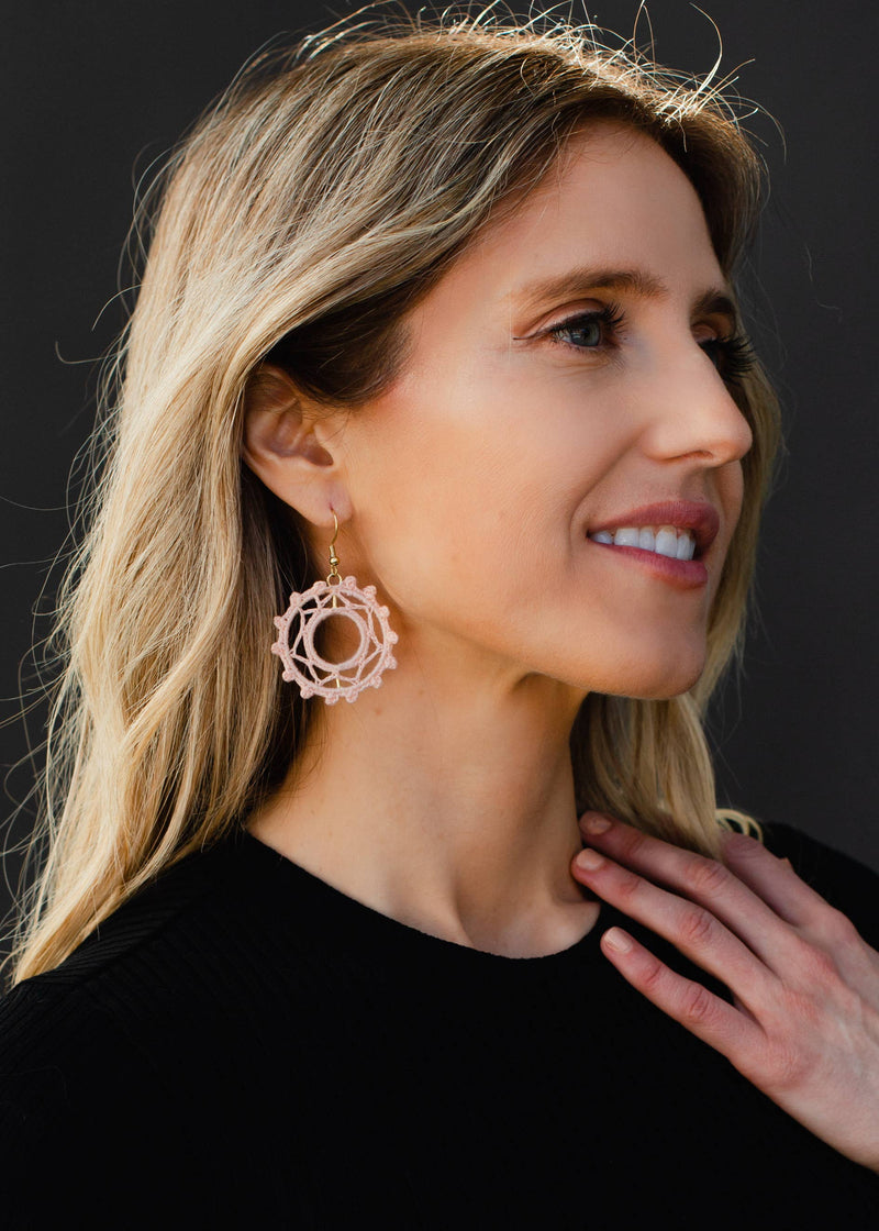 Panache Apparel Co. - Blush Crochet Hoops
