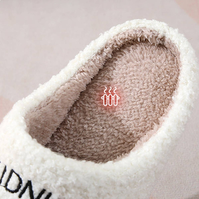 ACCITY - CARTOON MOON AND CLOCK PATTERN INDOOR SLIPPERS_CWSHS0255: White / (7) 1