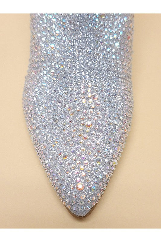 photo of toe alone showcasing close up of rhinestones
