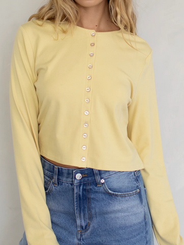 Pam Button Down Long Sleeve Top (Butter)