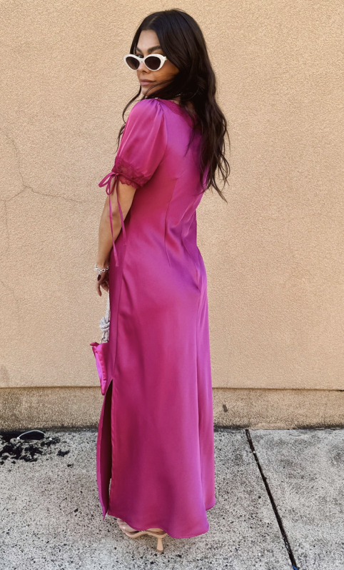 Whimsical Satin Midi Dress