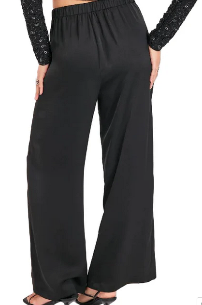 Romy Satin Pleated Pants