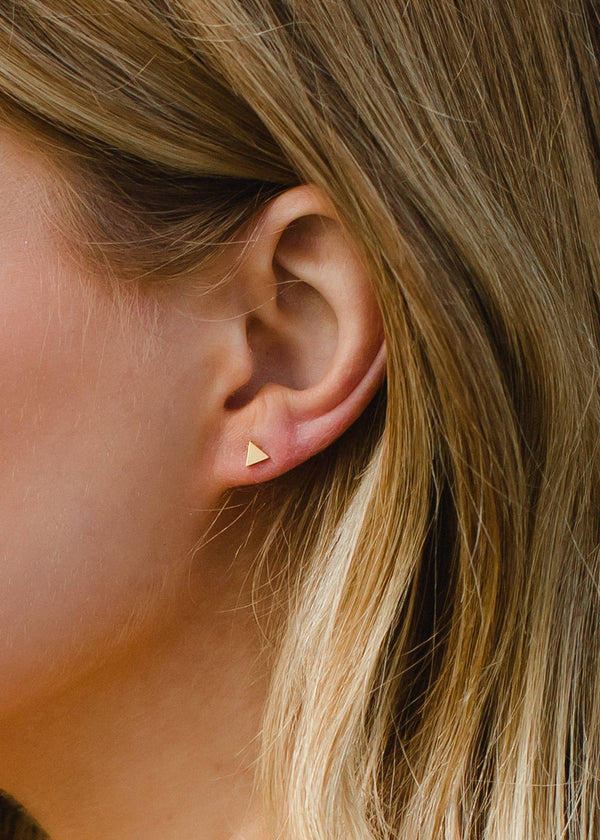 Panache Apparel Co. - Gold Triangle Stud Earrings