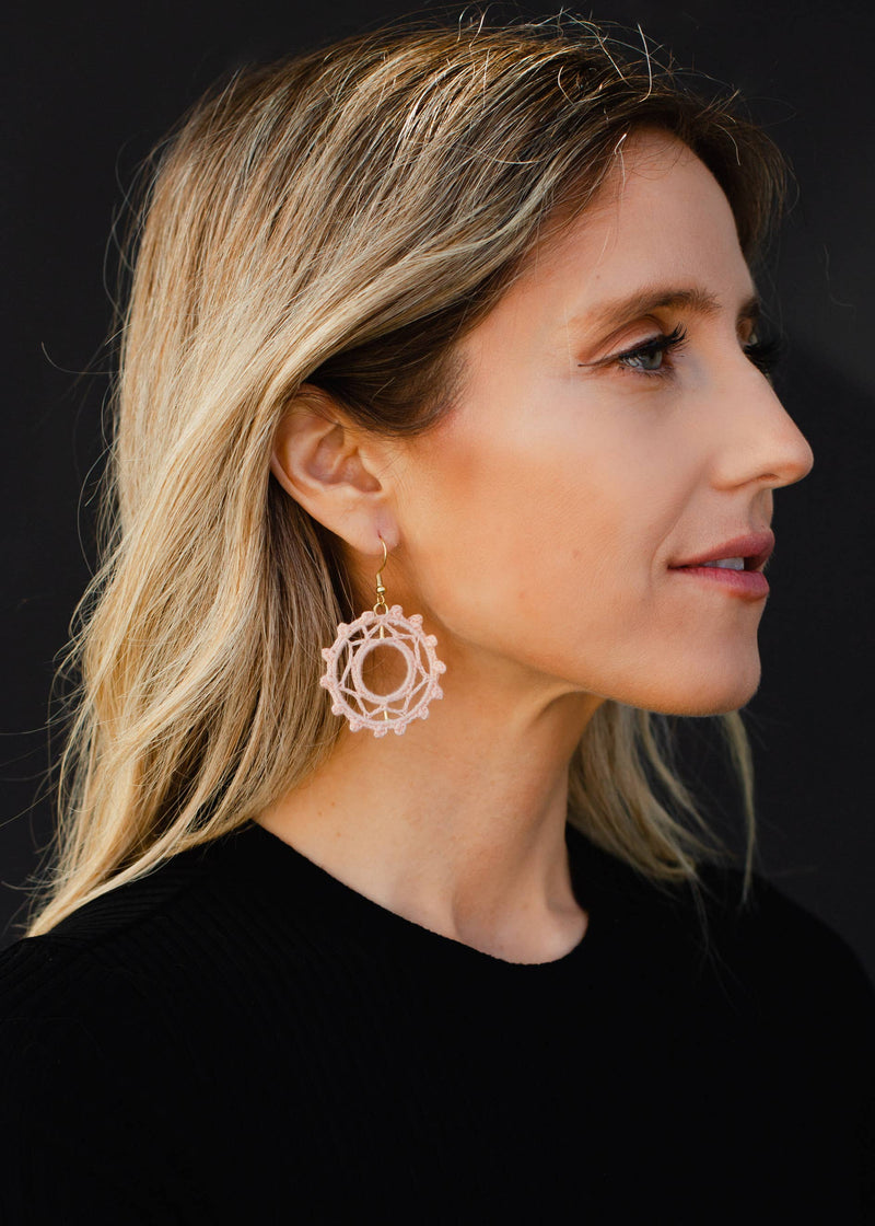 Panache Apparel Co. - Blush Crochet Hoops