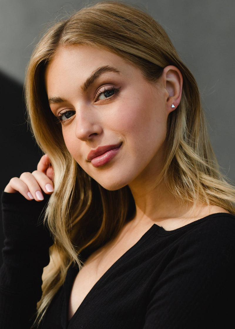 Panache Apparel Co. - Gold Triangle Stud Earrings