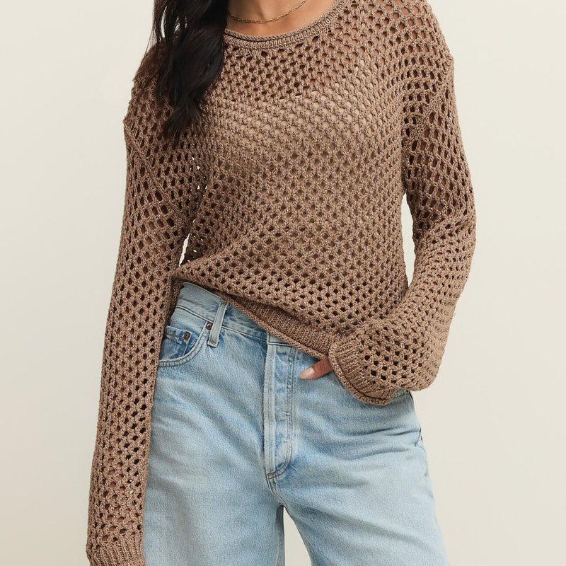 Cala Shimmer Crochet Sweater – Bella Mia