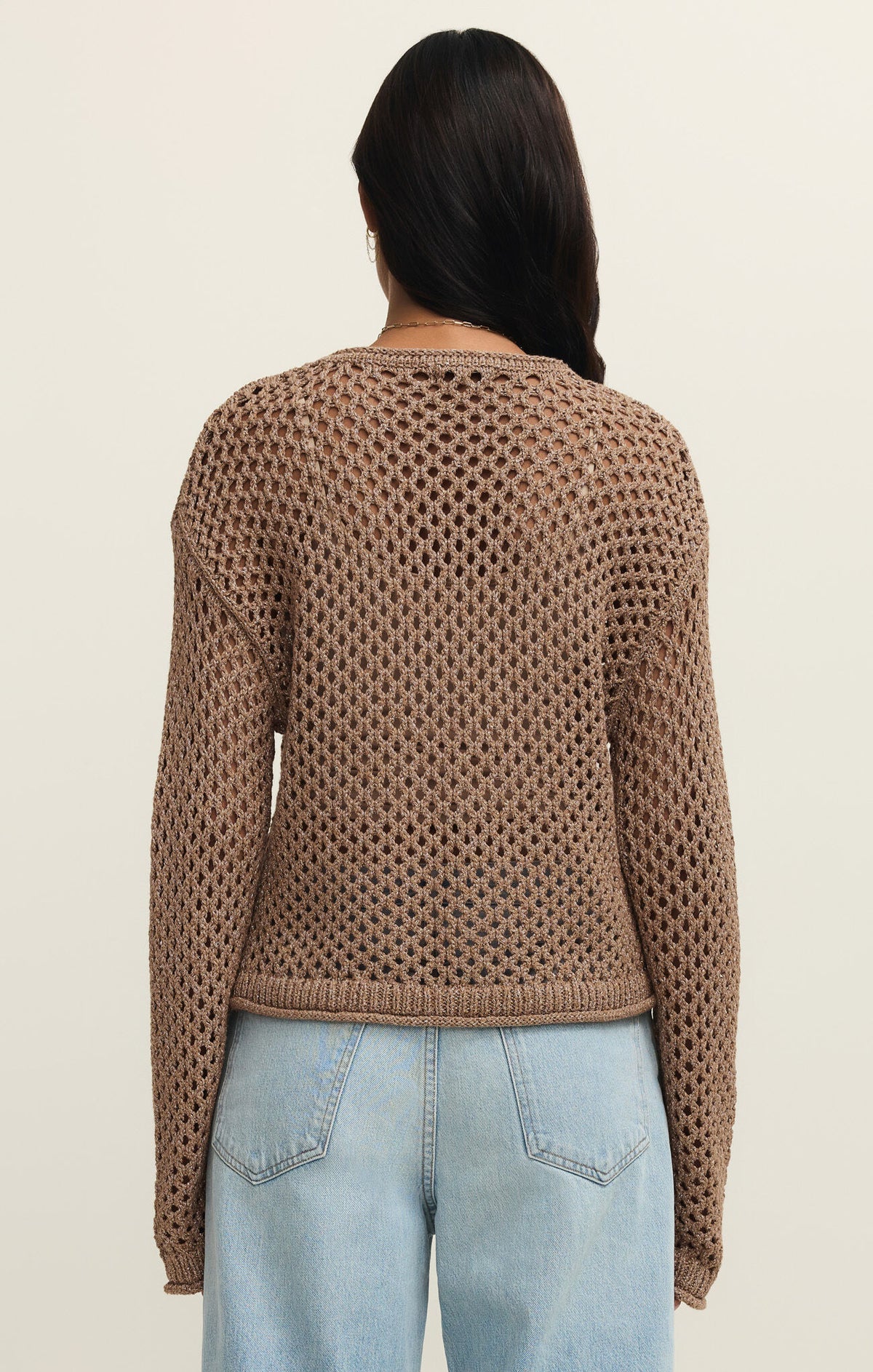 Cala Shimmer Crochet Sweater – Bella Mia