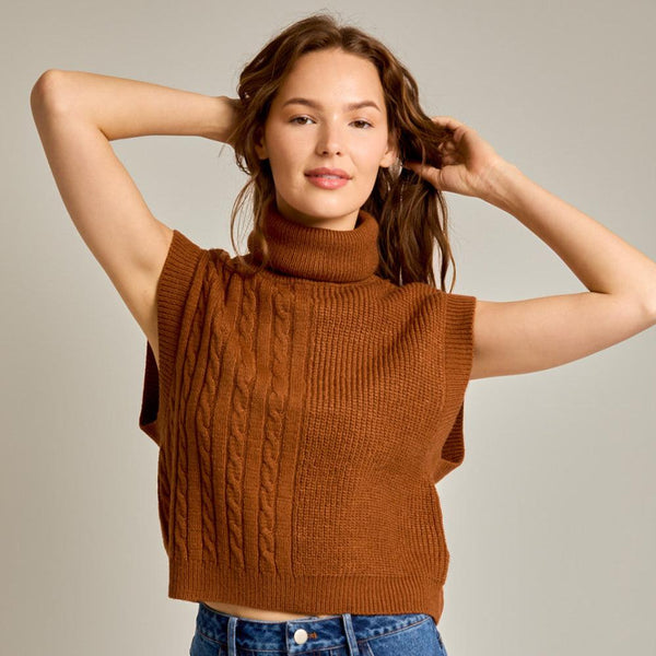 Sonya Turtle Neck Sweater Vest – Bella Mia