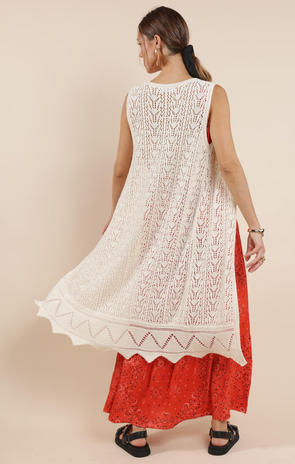 Tatum Crochet Cardigan Vest
