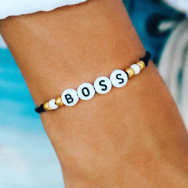 Boss Alphabet Bead Bracelet