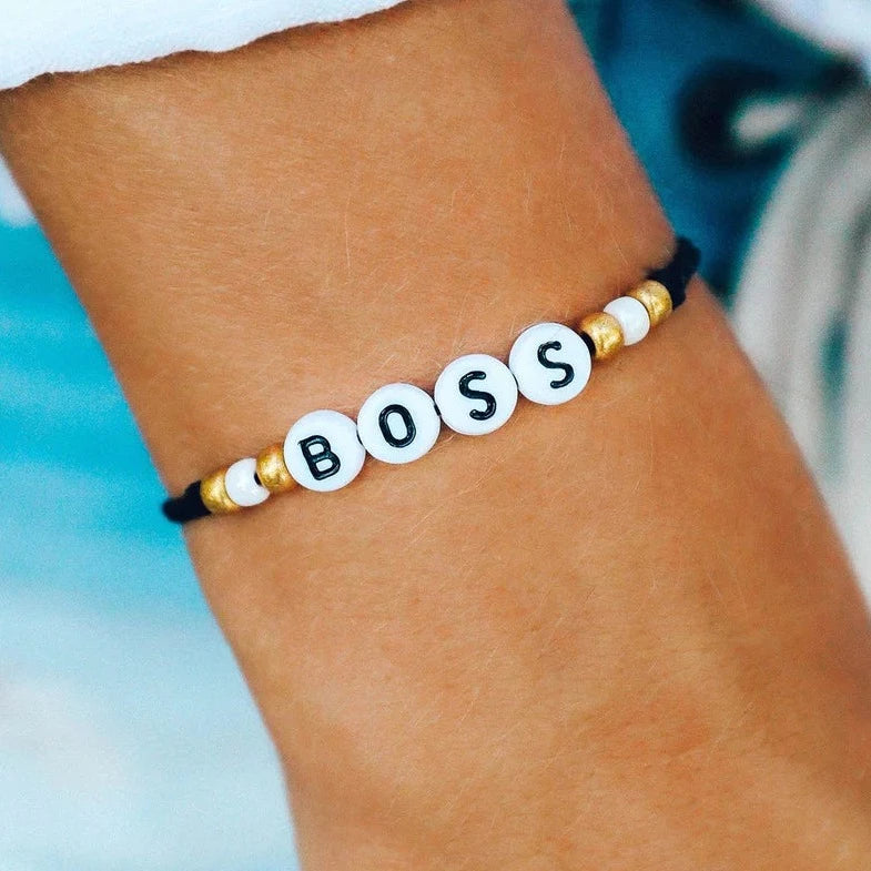 Boss Alphabet Bead Bracelet