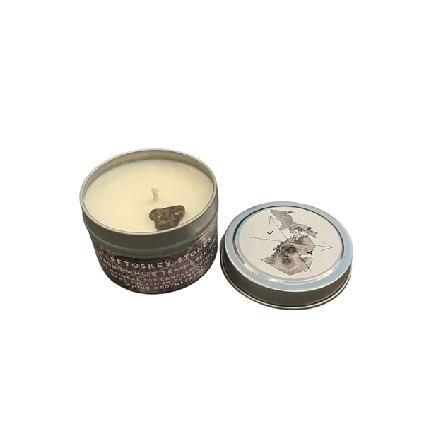 "Petoskey Stones" 4oz Travel Candle- Michigan