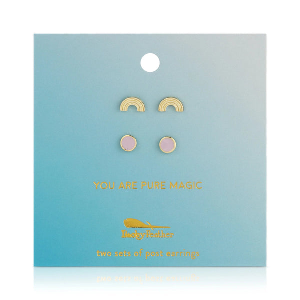 Lucky Feather Earring Set - Pure Magic