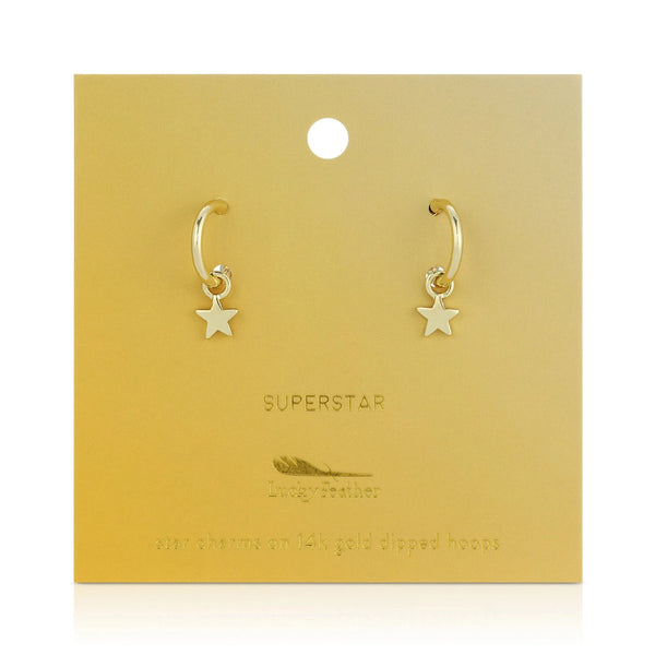 Lucky Feather Hoops - Superstar
