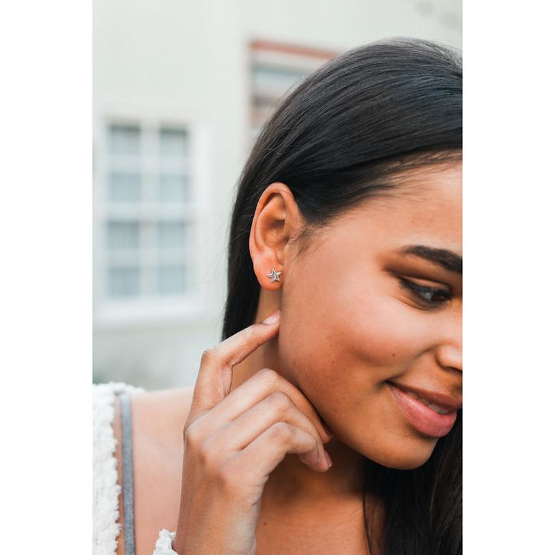 Lucky Feather New Moon Earrings- "Shine Bright"