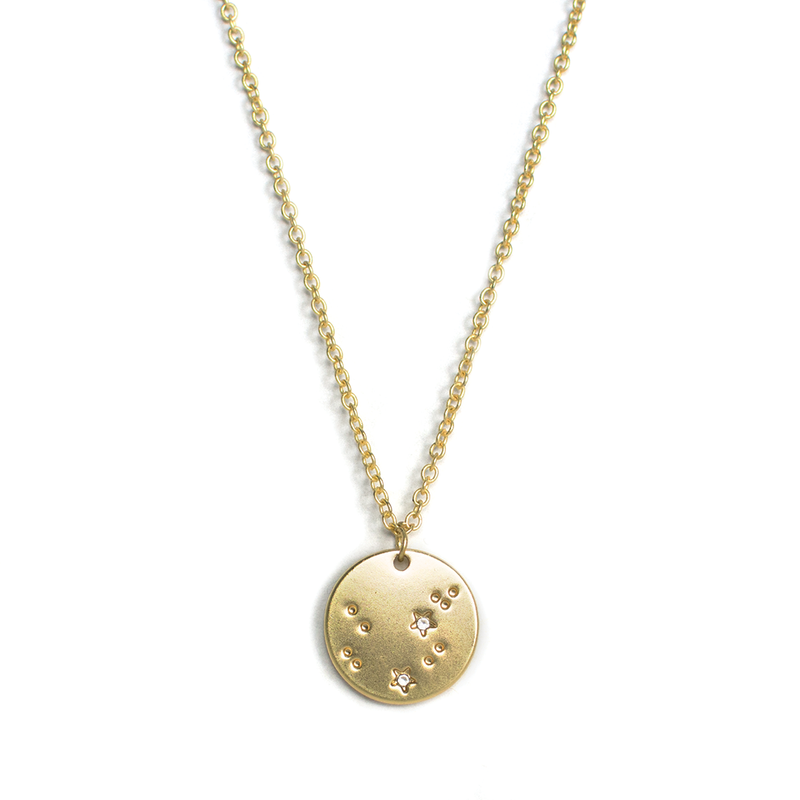Lucky Feather Zodiac Necklace - Aquarius