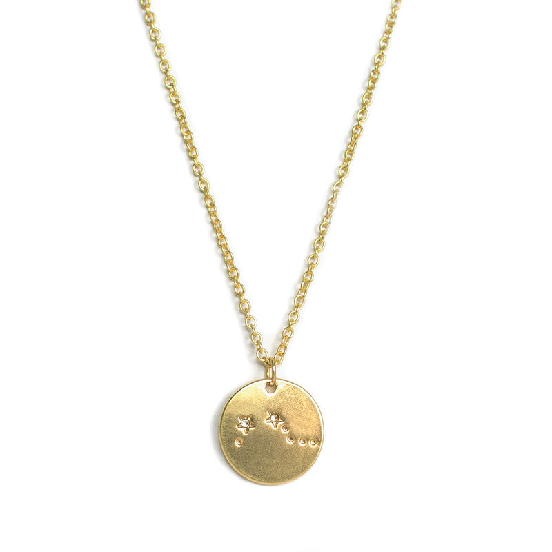 Lucky Feather Zodiac Necklace - Aries