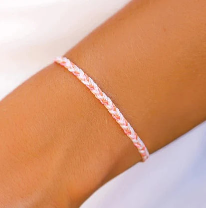 Boarding 4 Breast Cancer Mini Braided Bracelet