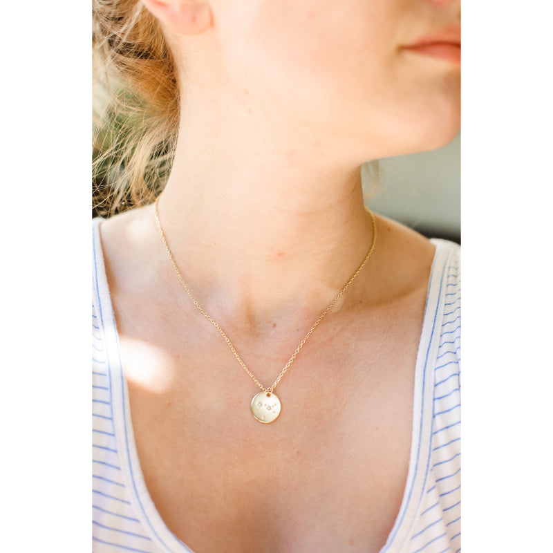 Lucky Feather Zodiac Necklace - Cancer