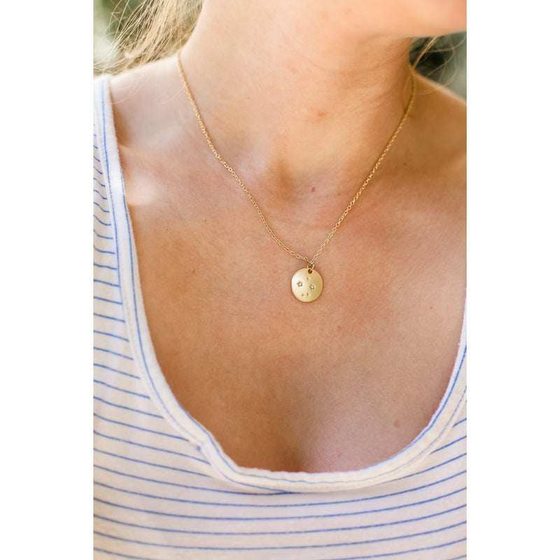 Lucky Feather Zodiac Necklace - Libra