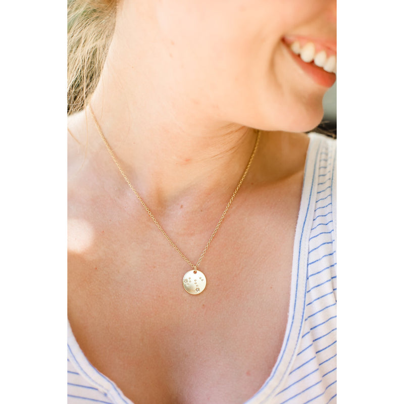 Lucky Feather Zodiac Necklace - Leo