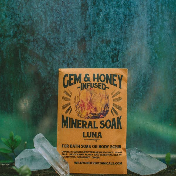 Wild Yonder Botanicals - 5 BLENDS / Gem Honey infused Mineral Soak/Scrub: Luna